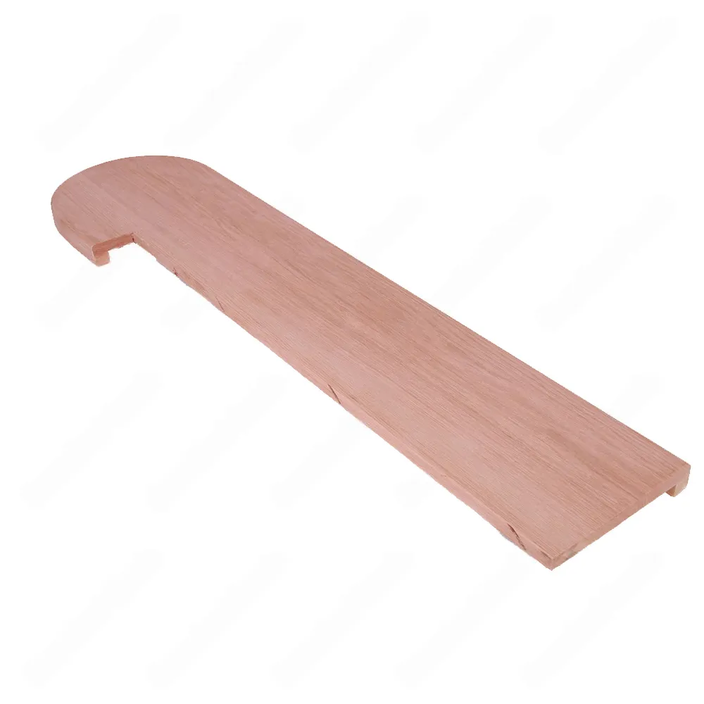 Unfinished Square Edge Open Right Red Oak Winder Stair Tread