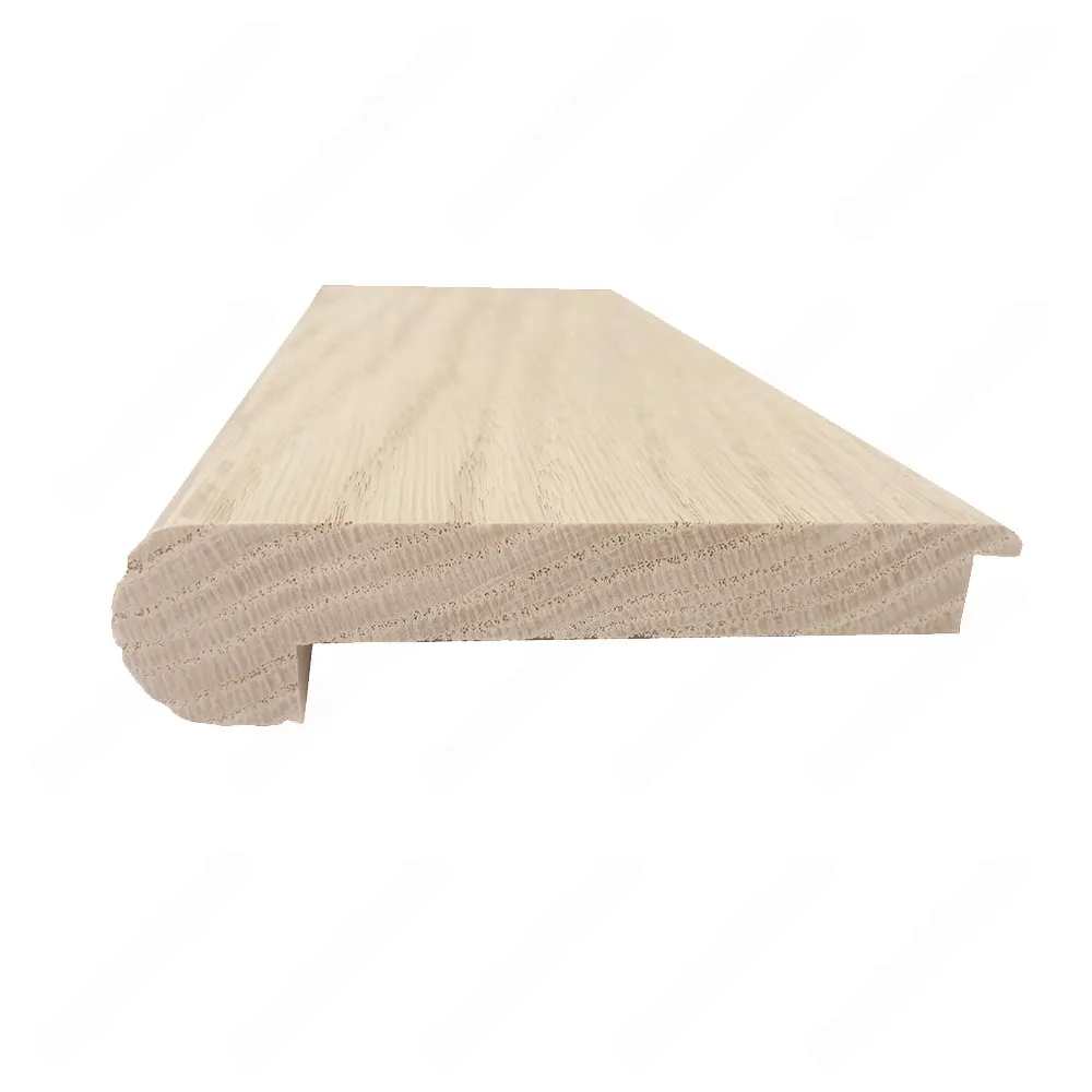 4 1/2" * 1/2" Unfinished Round Edge Natural Red Oak Overlap Nosing