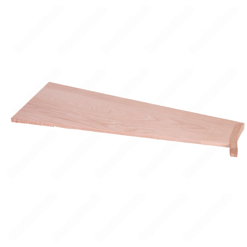 Unfinished Square Edge Open Right Red Oak Winder Stair Tread