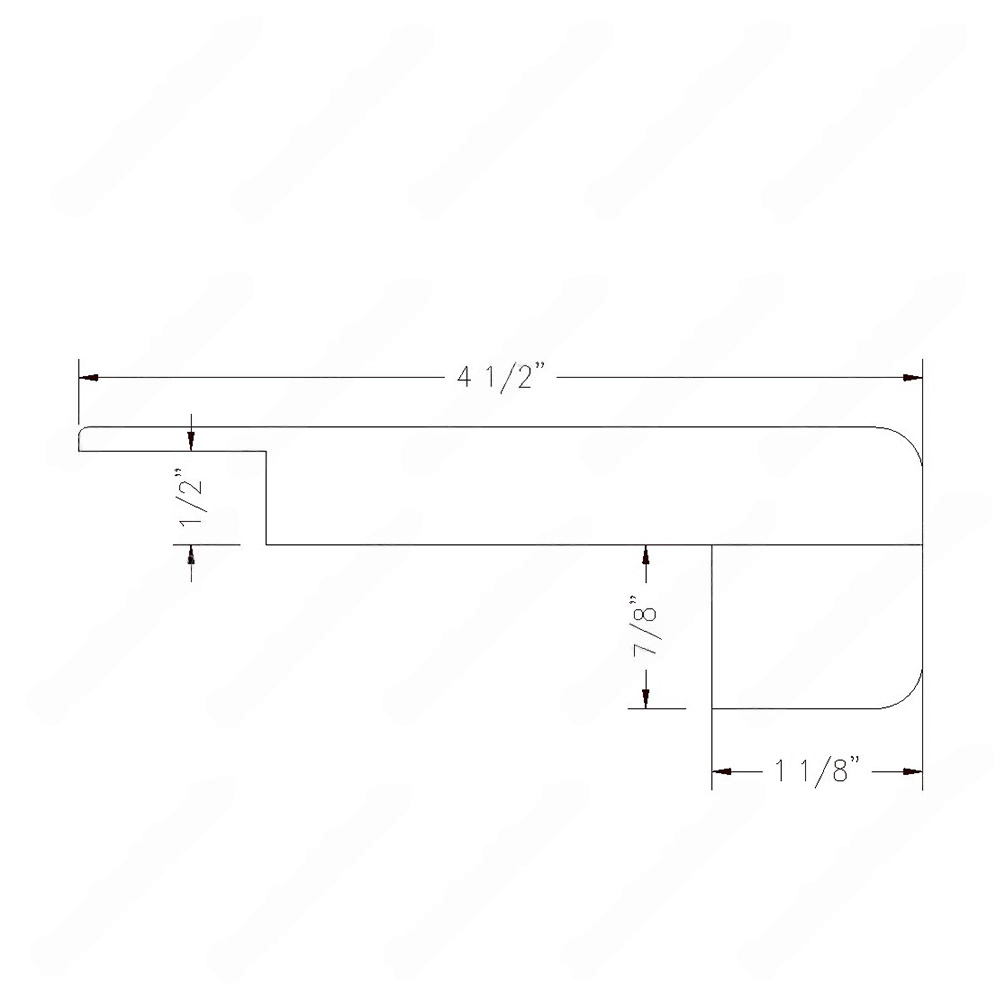 4 1/2" * 1/2" Unfinished Square Edge Natural Maple Overlap Nosing