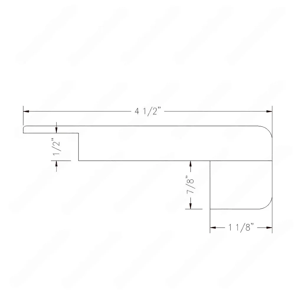 4 1/2" * 1/2" Unfinished Square Edge Natural Maple Overlap Nosing