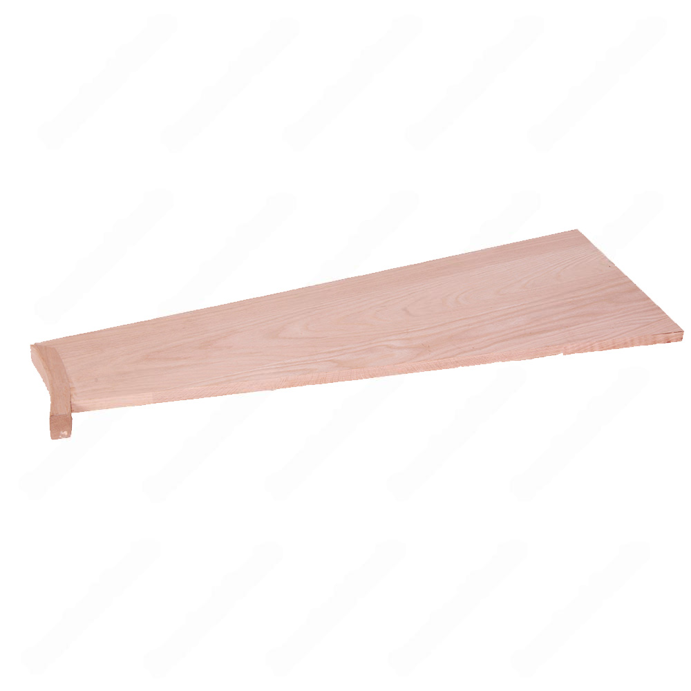 Unfinished Square Edge Open Right Red Oak Winder Stair Tread