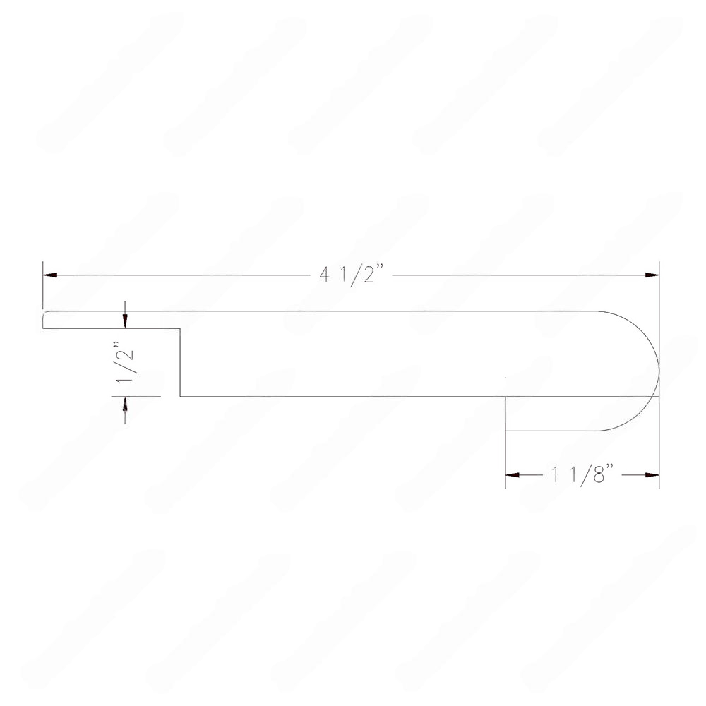 4 1/2" * 1/2" Unfinished Round Edge Natural Maple Overlap Nosing