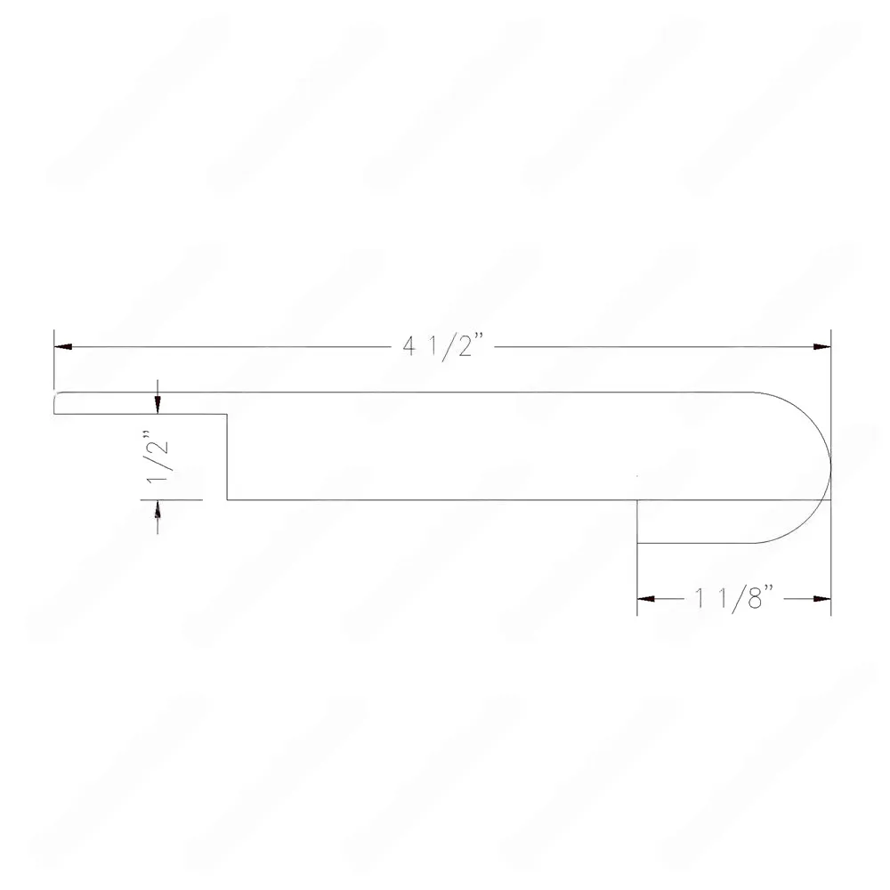 4 1/2" * 1/2" Unfinished Round Edge Natural Maple Overlap Nosing