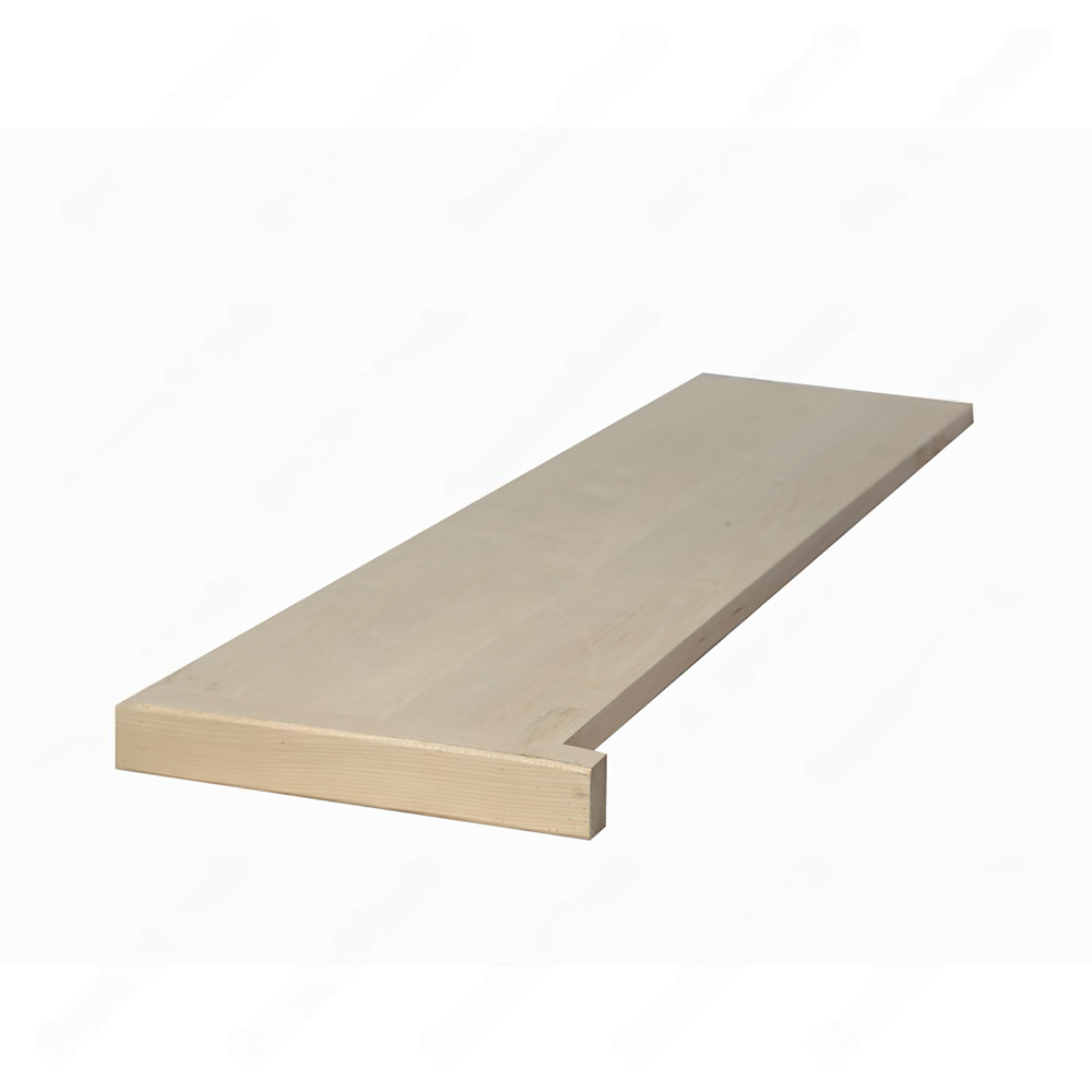 36", 42", 48" Open Right Unfinished Square Edge Natural Maple Stair Treads