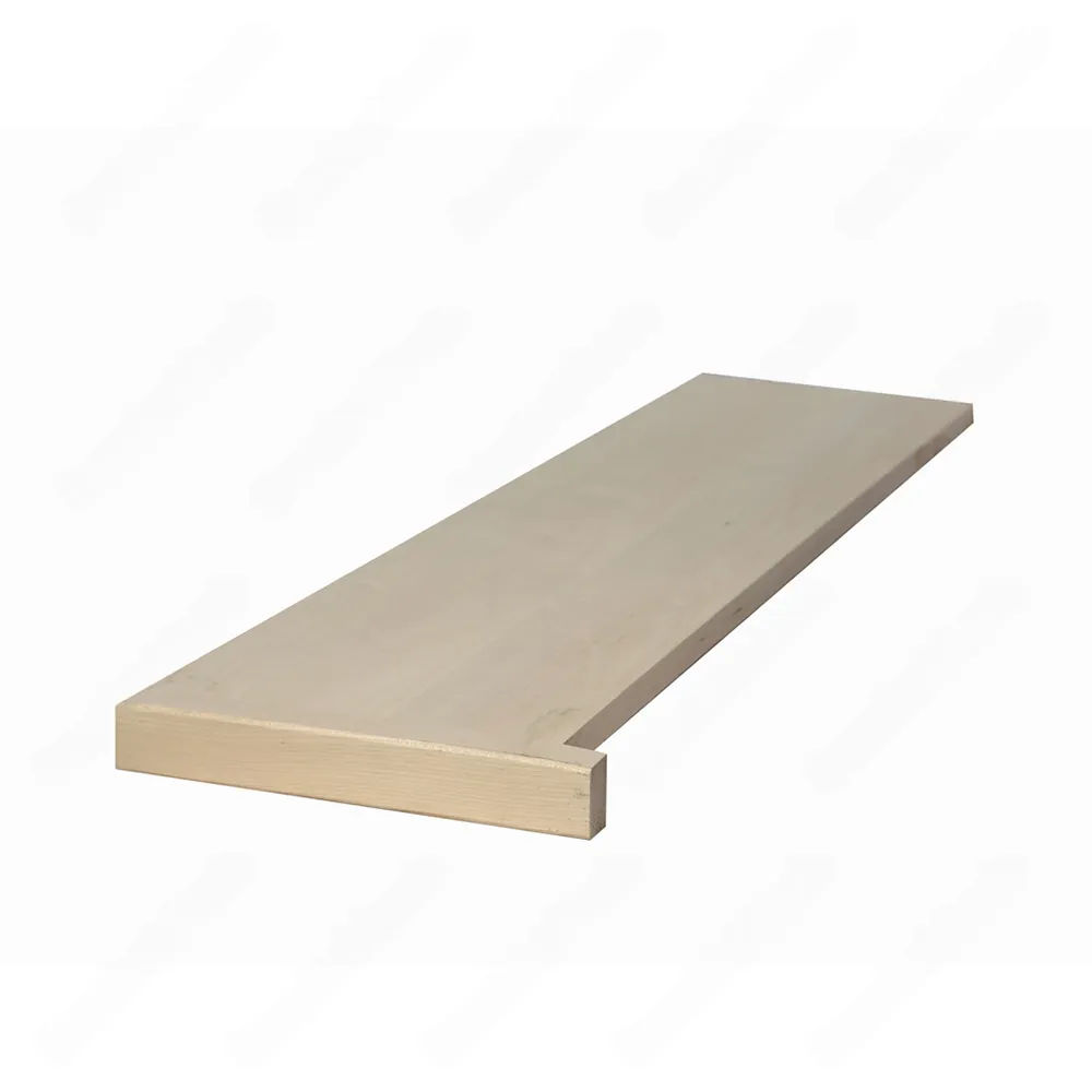 36", 42", 48" Open Right Unfinished Square Edge Natural Maple Stair Treads