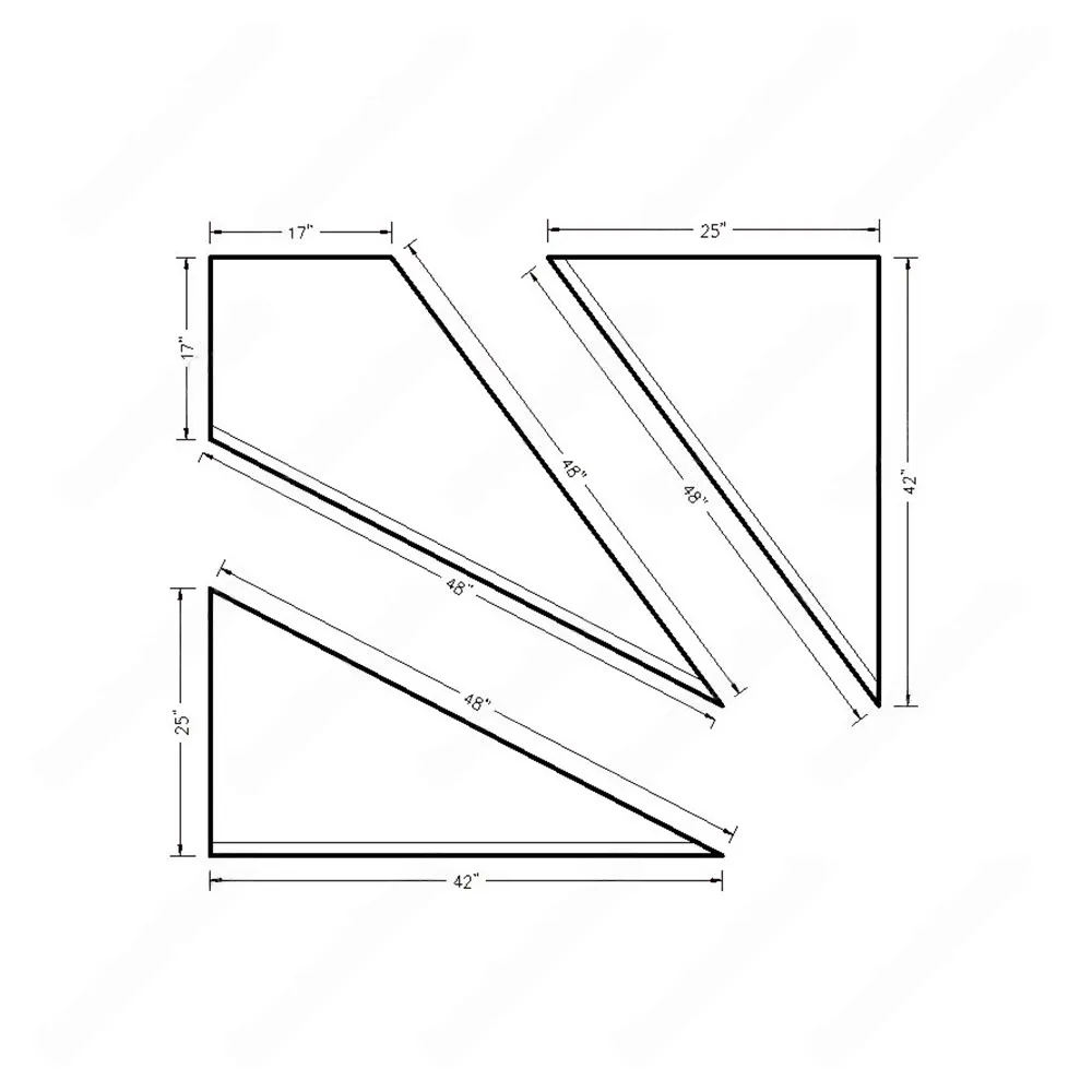 Unfinished Square Edge Right Turn Natural Red OakWinder Stair Treads